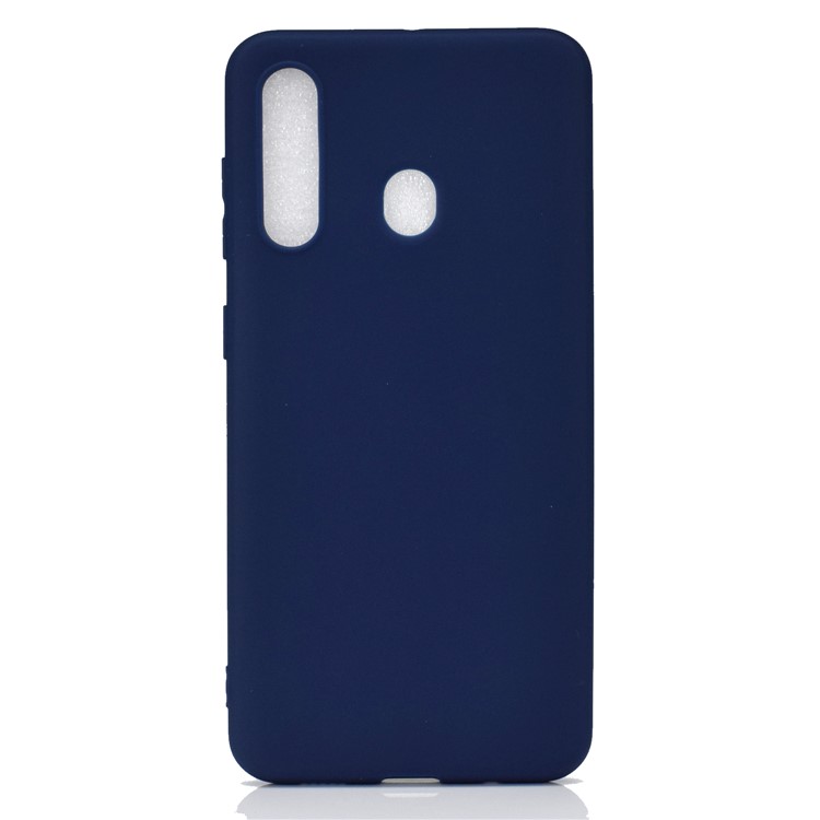 Solid Color Soft Frosted TPU Phone Casing for Samsung Galaxy M40/Galaxy A60 - Dark Blue-2