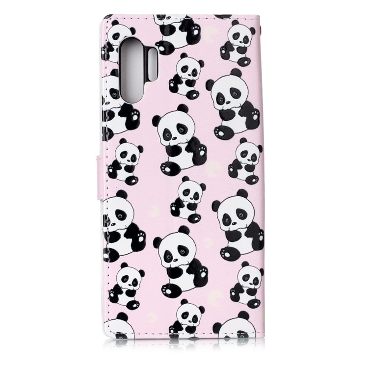 Glossy Embossed Printing Leather Phone Cover Casing for Samsung Galaxy Note 10 Pro - Pandas-2