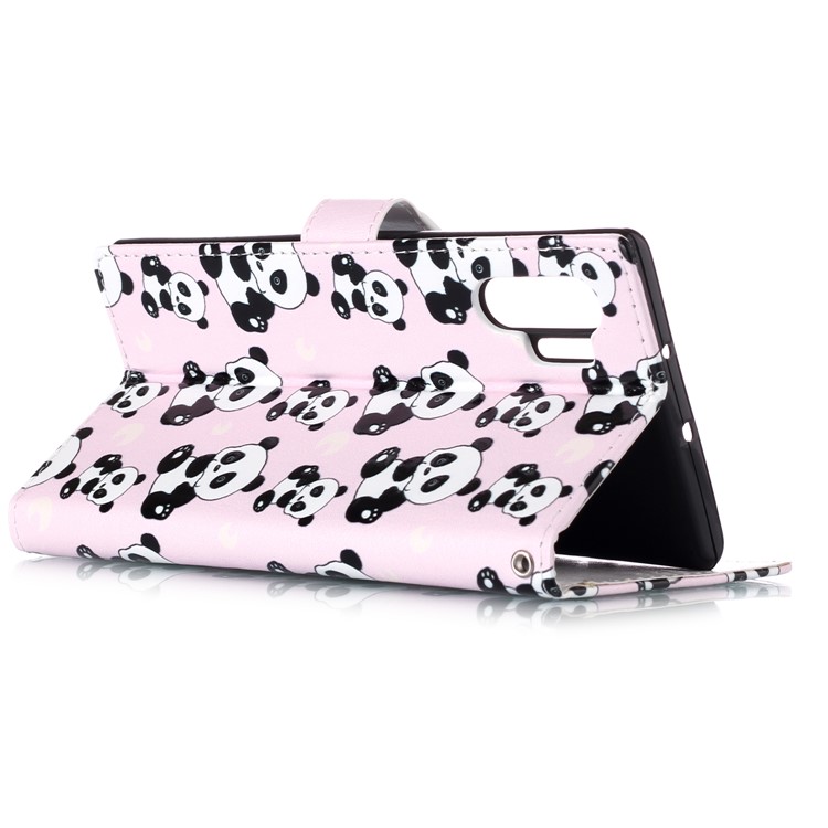 Glossy Embossed Printing Leather Phone Cover Casing for Samsung Galaxy Note 10 Pro - Pandas-4