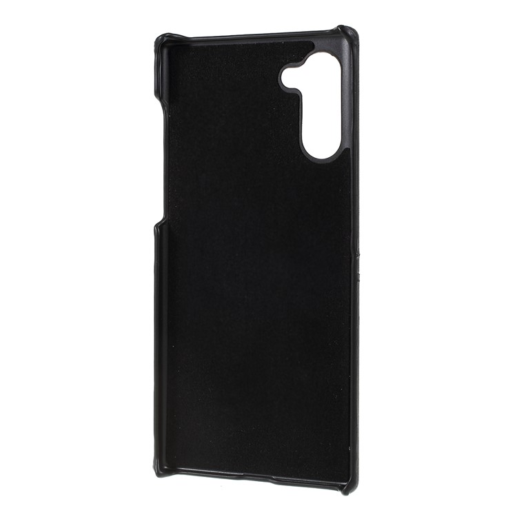 Dual Card Slots PU Leather Coated PC Hard Phone Case Cover for Samsung Galaxy Note 10 - Black-3