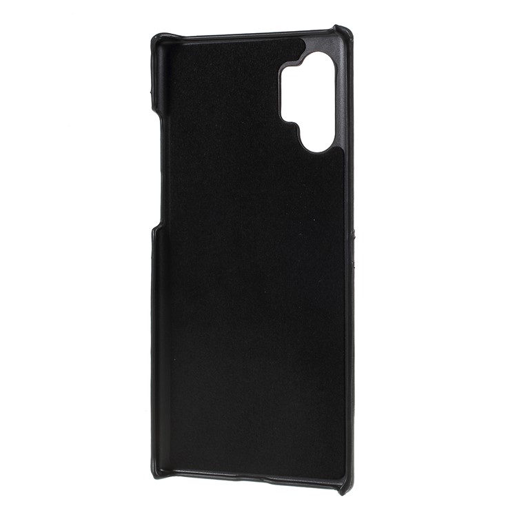 PU Leather Coated PC Hard Phone Case Shell with 2 Card Slots for Samsung Galaxy Note 10 Pro - Black-3