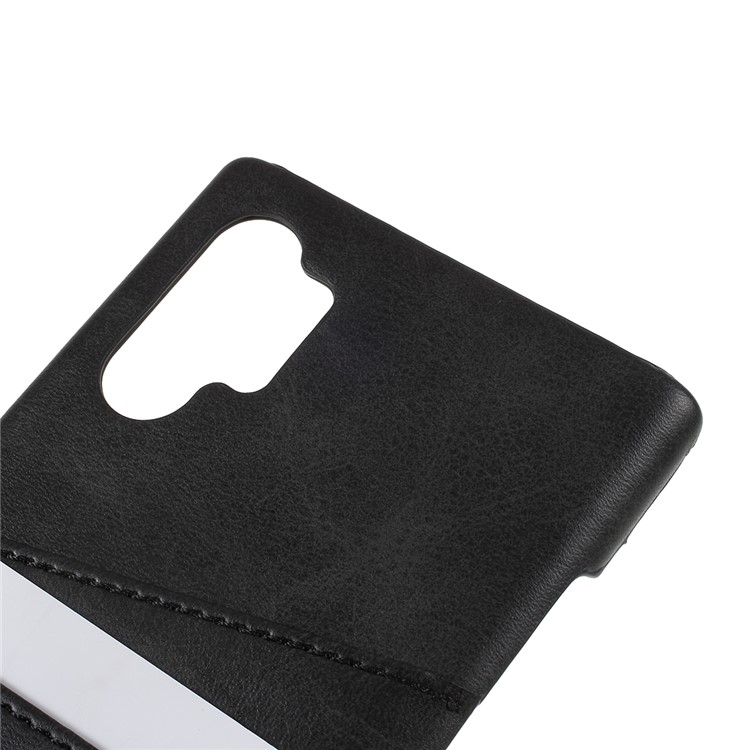 PU Leather Coated PC Hard Phone Case Shell with 2 Card Slots for Samsung Galaxy Note 10 Pro - Black-4