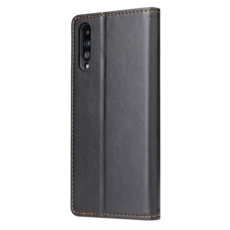 PU Leather + TPU Wallet Cell Phone Casing for Samsung Galaxy A50 - Black-2