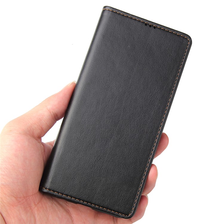 PU Leather + TPU Wallet Cell Phone Casing for Samsung Galaxy A50 - Black-6