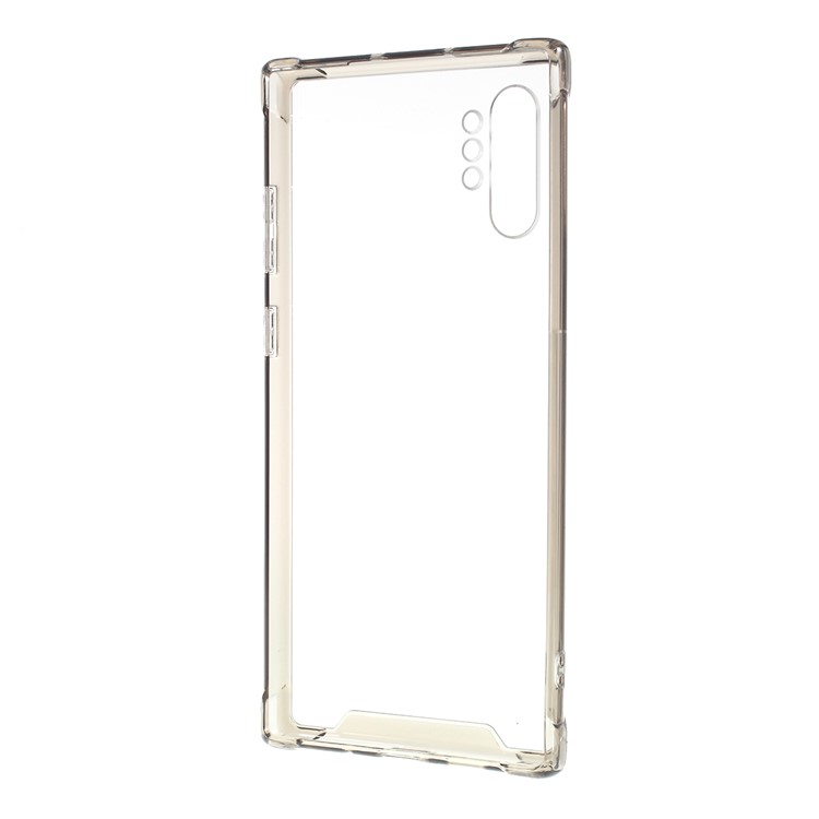 Drop-Proof Clear Acrylic Back + TPU Edge Hybrid Phone Casing for Samsung Galaxy Note 10 Plus - Grey-3