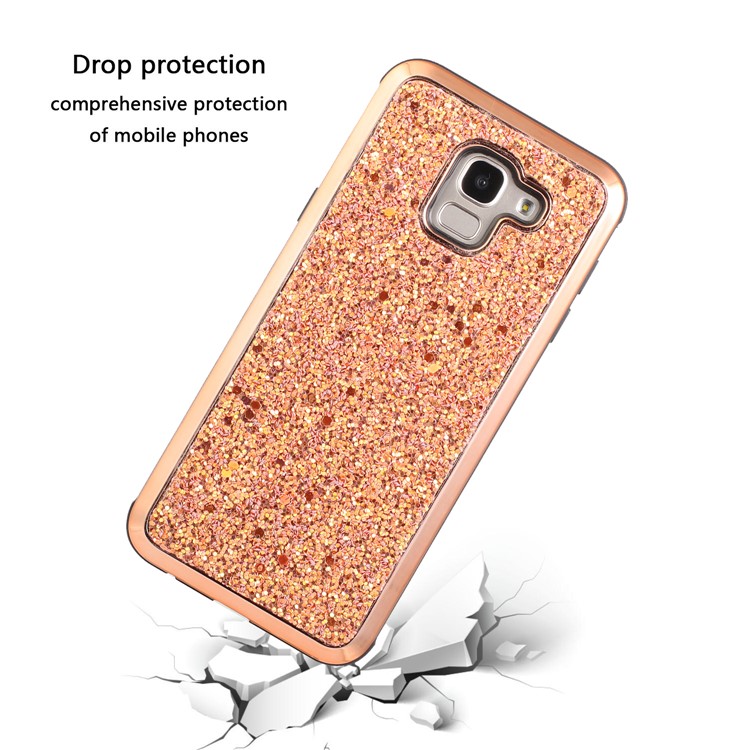 Detachable 2-in-1 Glittery Sequins Electroplating PC+ Soft TPU Shell Caing for Samsung Galaxy J6 (2018) - Gold-3