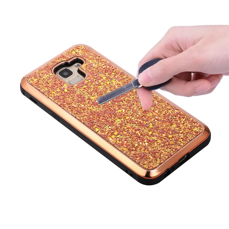 Detachable 2-in-1 Glittery Sequins Electroplating PC+ Soft TPU Shell Caing for Samsung Galaxy J6 (2018) - Gold-4