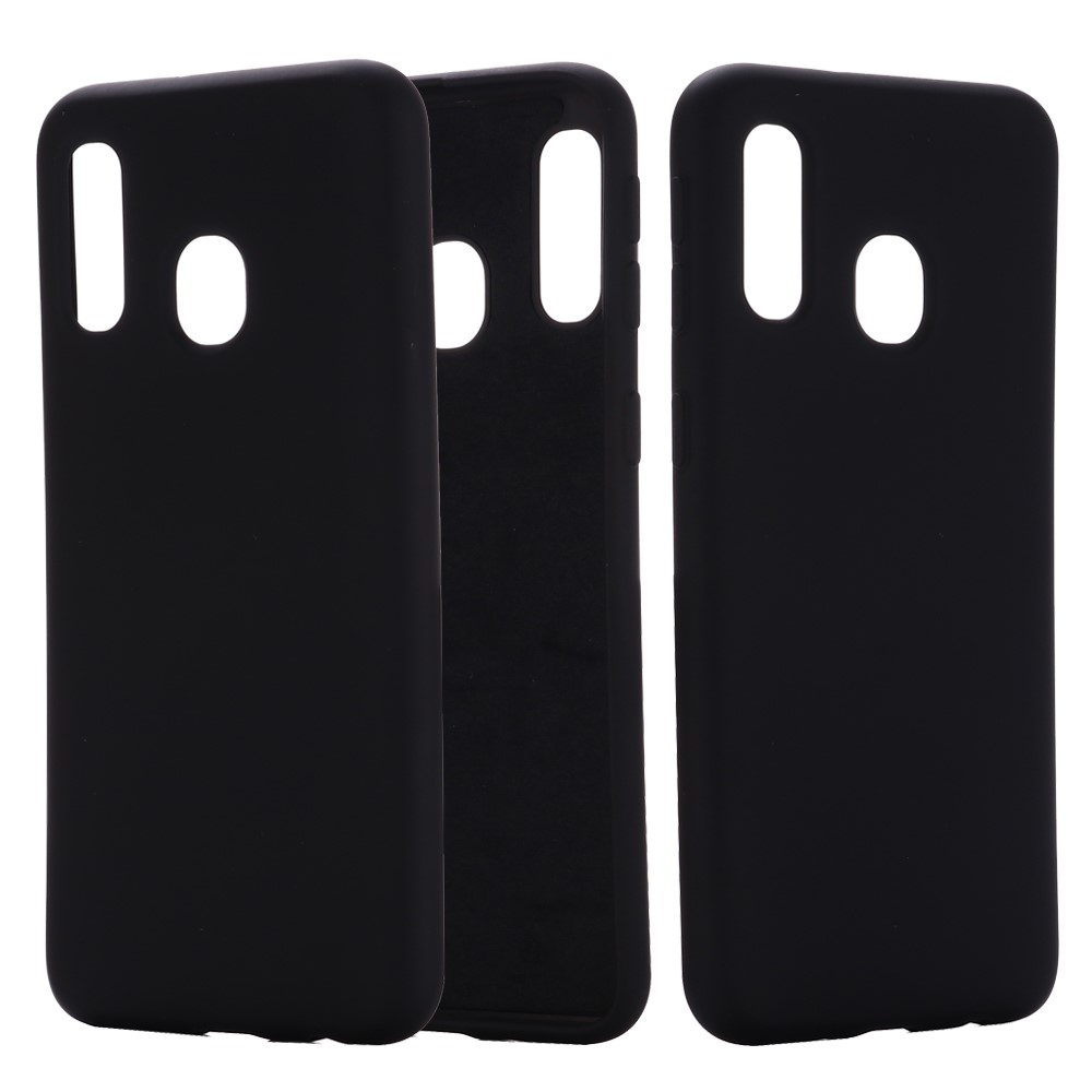 Liquid Silicone Case for Samsung Galaxy A20e - Black-2