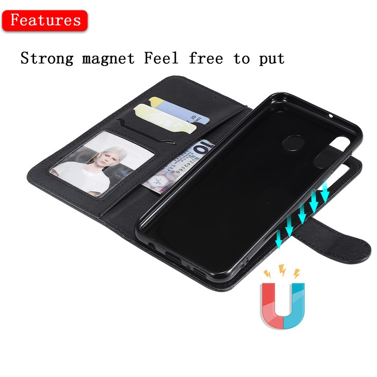 Magnetic Detachable 2-in-1 Wallet Stand Leather Case for Samsung Galaxy M30 - Black-8