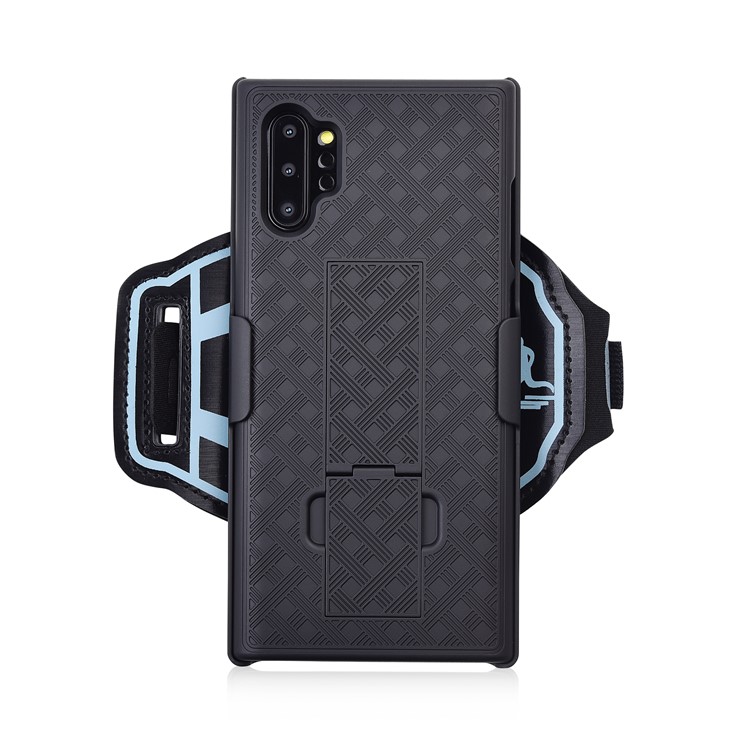 Woven Pattern Nylon Sport Wrist Band PC Protective Case with Kickstand for Samsung Galaxy Note 10 Plus-1