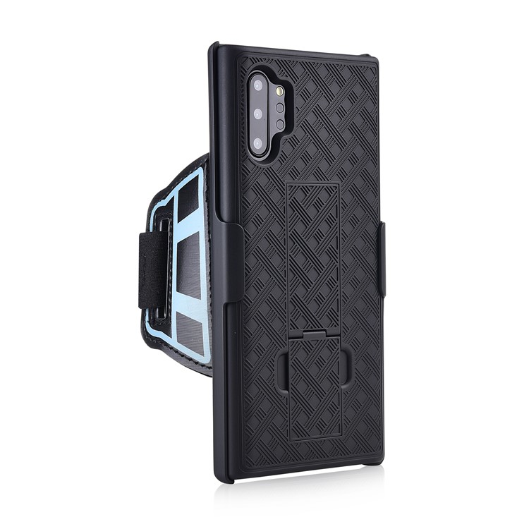 Woven Pattern Nylon Sport Wrist Band PC Protective Case with Kickstand for Samsung Galaxy Note 10 Plus-2