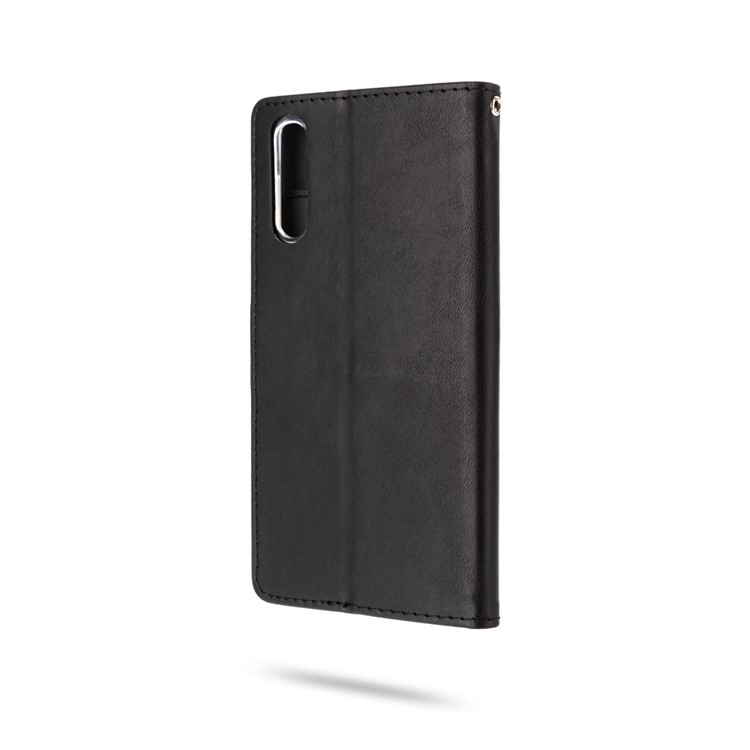 ROAR PU Couro + TPU Carteira Telefone Shell Para Samsung Galaxy A50 - Preto-2