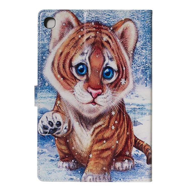 Marble Series Pattern Auto Wake & Sleep Leather Phone Case for Samsung Galaxy Tab S5e SM-T720 - Tiger-2