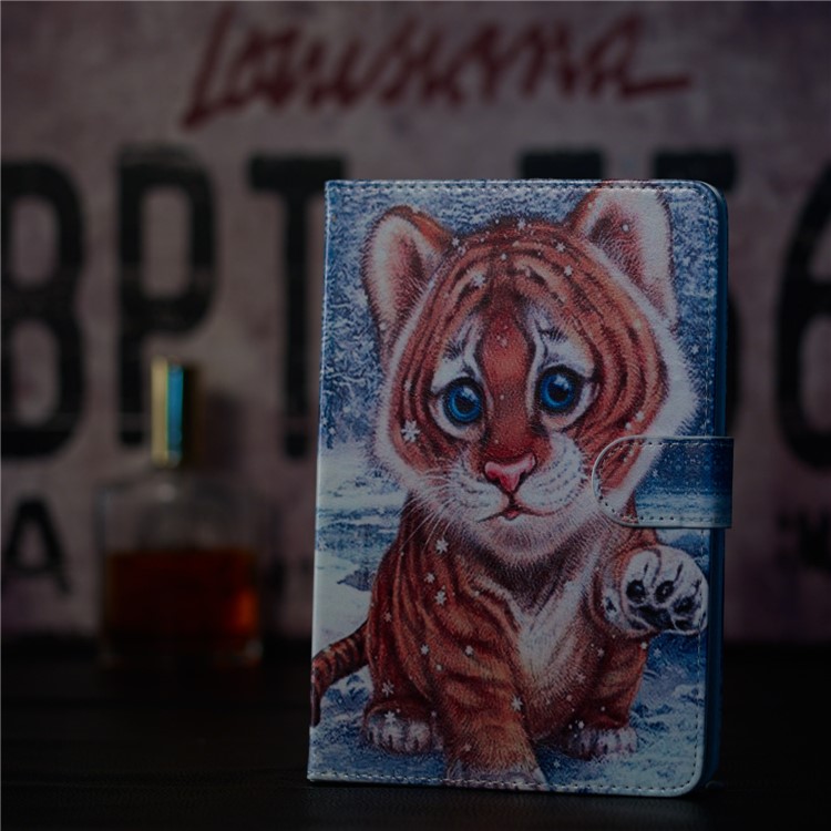 Marble Series Pattern Auto Wake & Sleep Leather Phone Case for Samsung Galaxy Tab S5e SM-T720 - Tiger-7