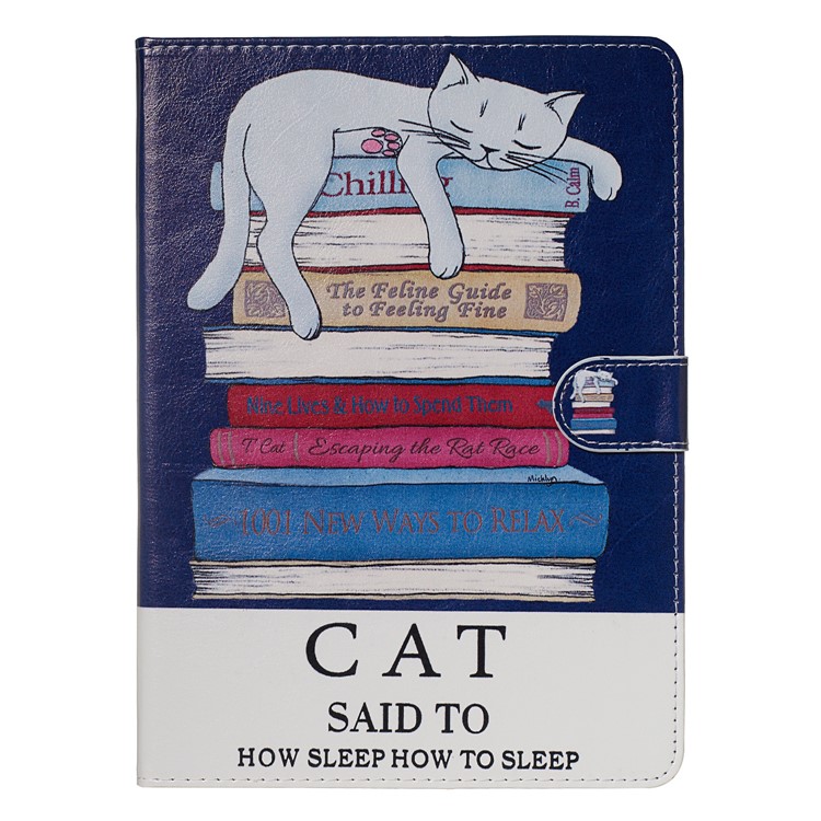 Marble Series Pattern Auto Wake & Sleep Leather Phone Case for Samsung Galaxy Tab S5e SM-T720 - Sleeping Cat-4