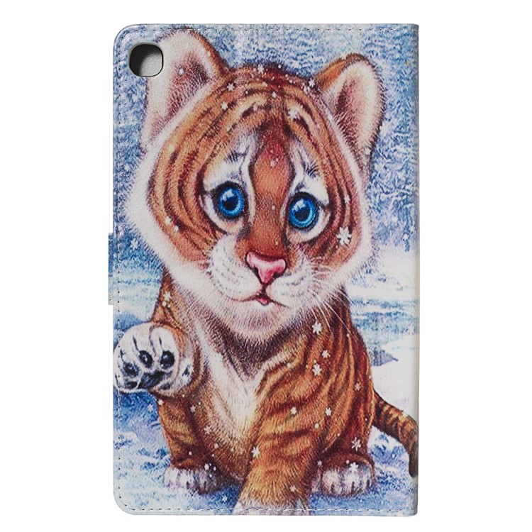 Marble Series Pattern Auto Wake & Sleep Leather Wallet Phone Cover for Samsung Galaxy Tab A 8.0 (2019) P200 / P205 - Tiger-2