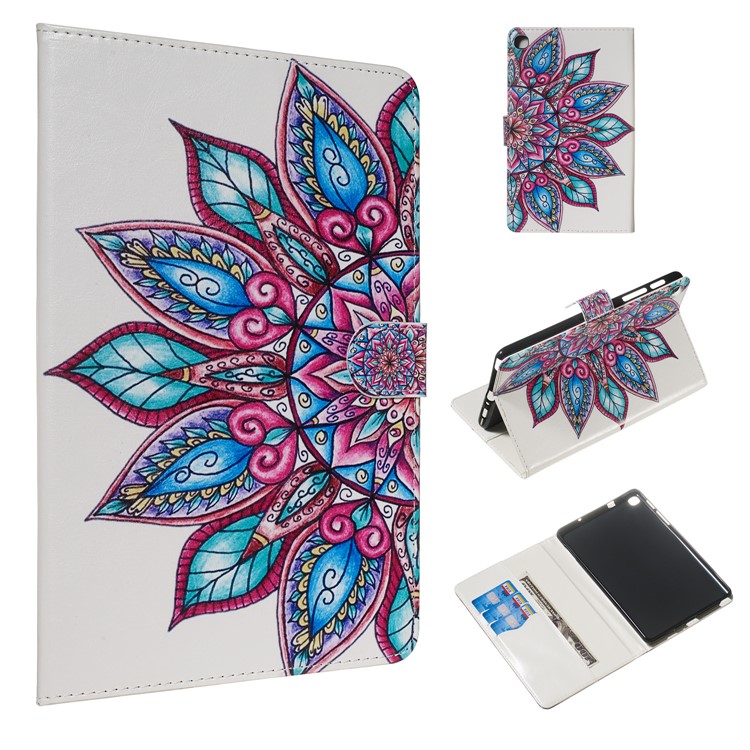 Marble Series Pattern Auto Wake & Sleep Leather Wallet Phone Cover for Samsung Galaxy Tab A 8.0 (2019) P200 / P205 - Mandala-1