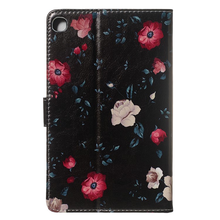 Marble Series Pattern Auto Wake & Sleep Leather Wallet Phone Cover for Samsung Galaxy Tab A 8.0 (2019) P200 / P205 - Various Flowers-2