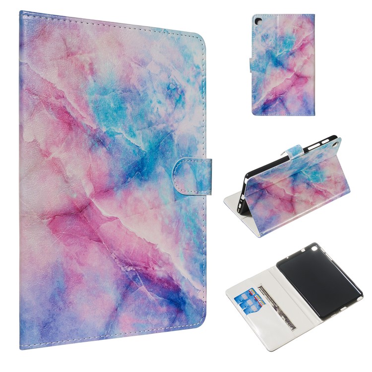 Marble Series Pattern Auto Wake & Sleep Leather Wallet Phone Cover for Samsung Galaxy Tab A 8.0 (2019) P200 / P205 - Starry Sky-1