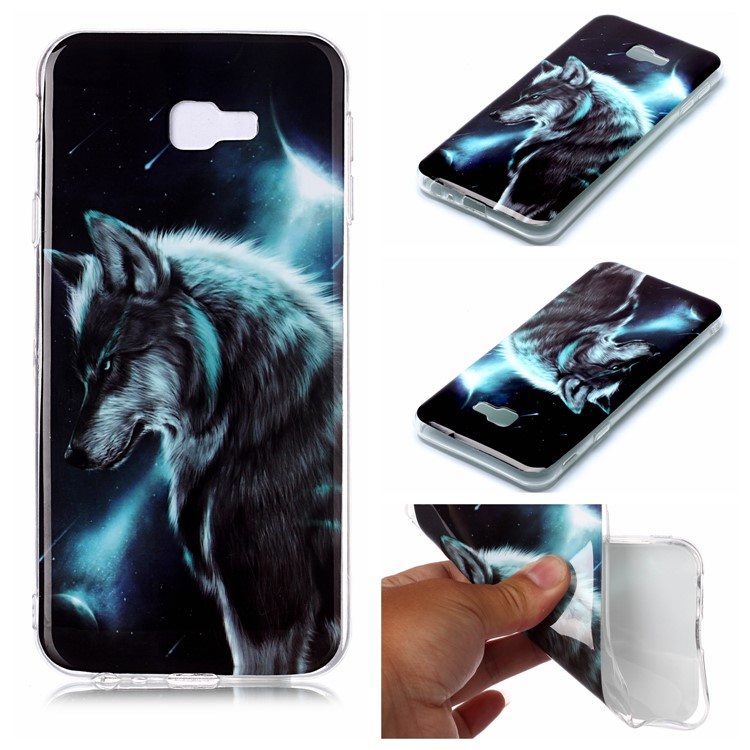 For Samsung Galaxy J4+ Animal Series Patterned IMD TPU Case - Wolf-1
