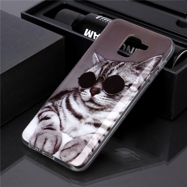 Animal Series Patterned IMD TPU Case for Samsung Galaxy J6 (2018) - Cat Wearing Glasses-5