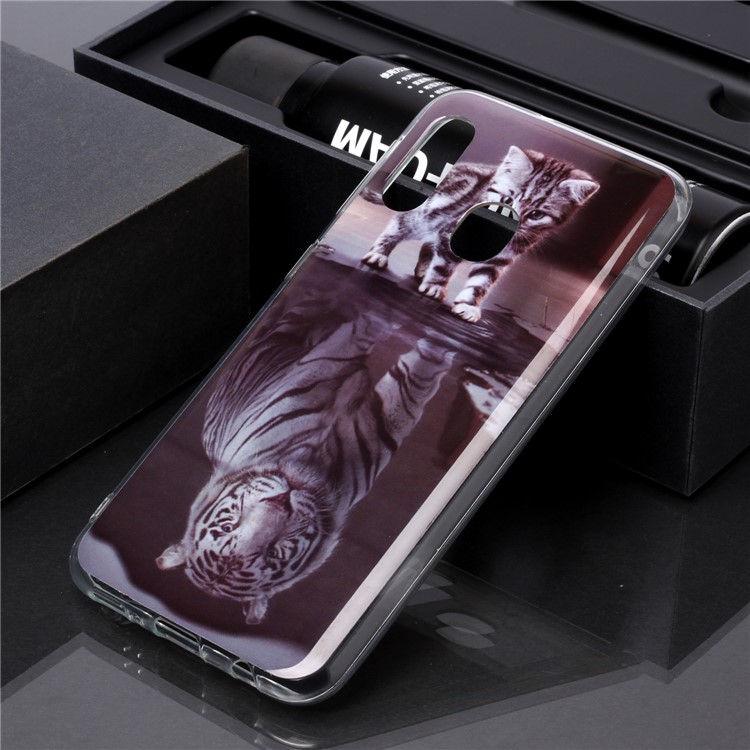 Animal Series Patterned IMD TPU Case for Samsung Galaxy A20e - Cat and Reflection in Water-5