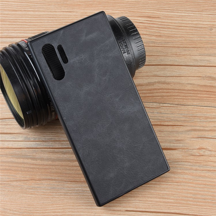 TPU Frame PC Back Coated with PU Leather Phone Case for Samsung Galaxy Note 10 Pro - Black-6
