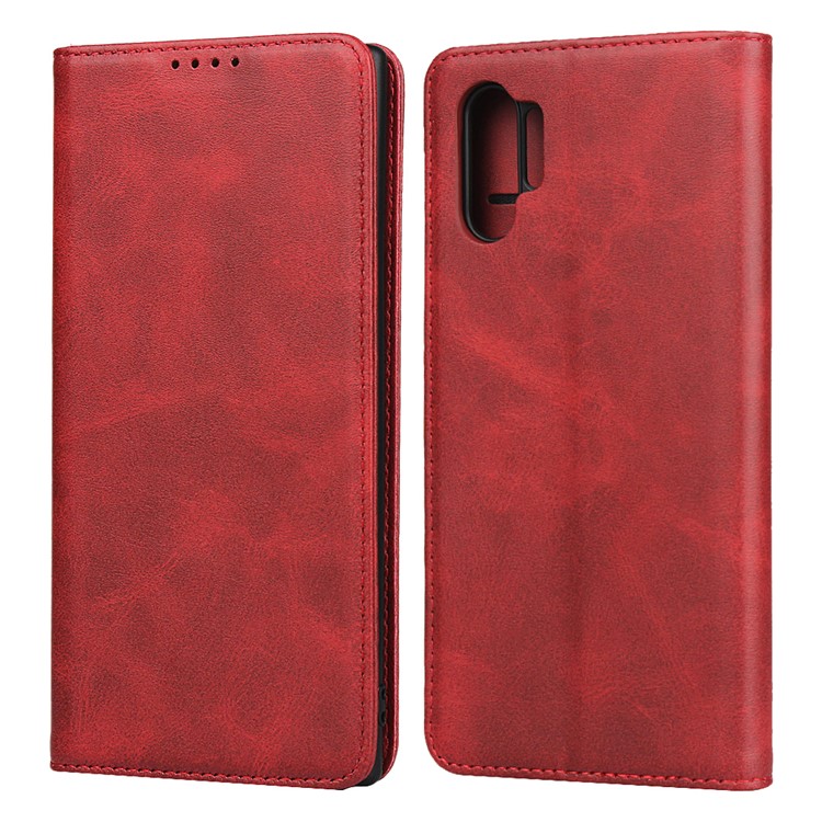 

Auto-absorbed Leather Wallet Case for Samsung Galaxy Note 10 Plus / Note 10 Plus 5G - Red, Galaxy Note 10 Plus 5G