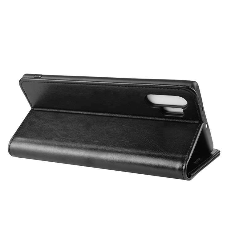 Etui Portefeuille En Cuir De Peau De Cheval Fou Pour Samsung Galaxy Note 10 Pro - Noir-7