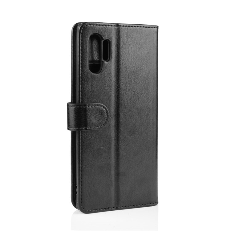 Etui Portefeuille En Cuir De Peau De Cheval Fou Pour Samsung Galaxy Note 10 Pro - Noir-8