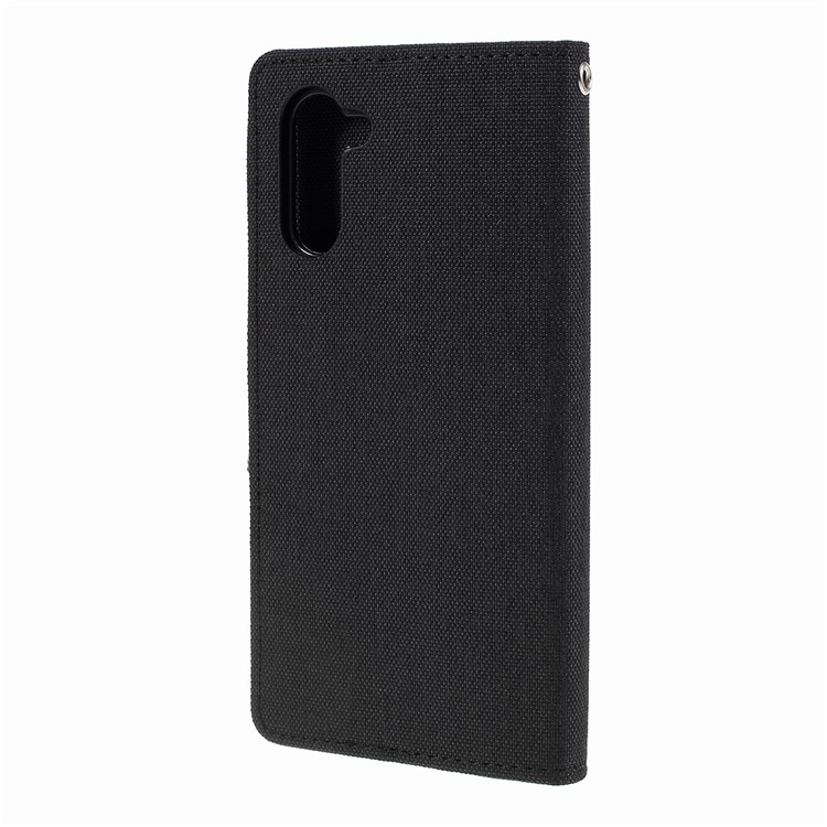 MERCURY GOOSPERY Canvas Leather Wallet Case for Samsung Galaxy Note 10 - Black-2