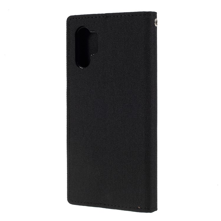 MERCURY GOOSPERY Canvas Diary Leather Mobile Phone Shell for Samsung Galaxy Note 10 Plus - Black-2