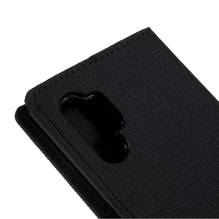 MERCURY GOOSPERY Canvas Diary Leather Mobile Phone Shell for Samsung Galaxy Note 10 Plus - Black-5