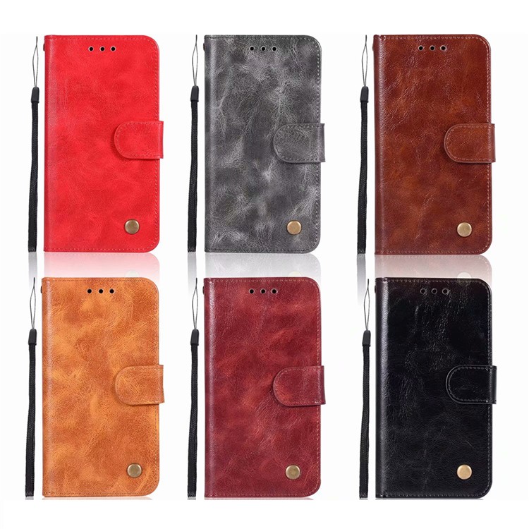 Premium Vintage Style PU Leather Wallet Phone Case for Samsung Galaxy Note 10 - Black-10