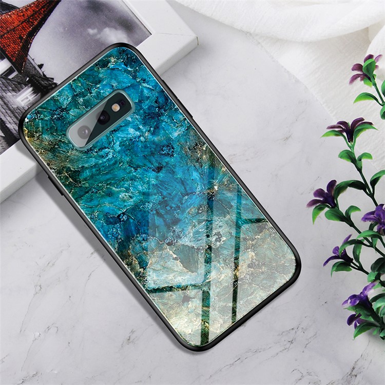 Gradient Color Tempered Glass + PC + TPU Hybrid Case for Samsung Galaxy S10e -  Emerald-1