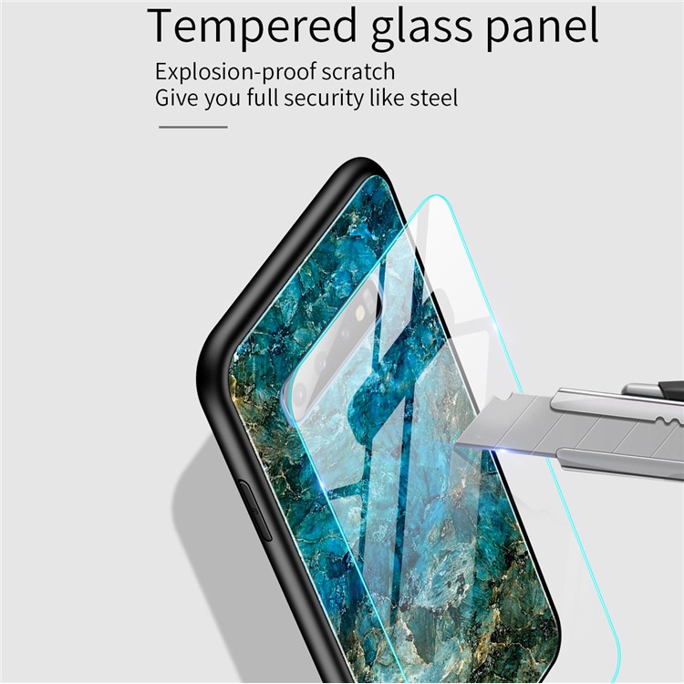 Gradient Color Tempered Glass + PC + TPU Hybrid Case for Samsung Galaxy S10e -  Emerald-4