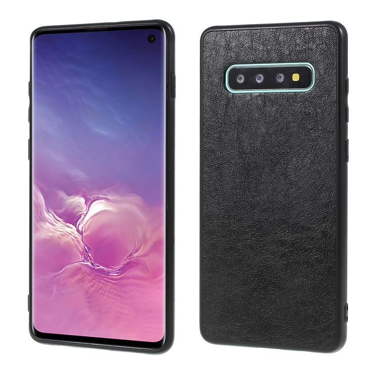 

Сумасшедшая Лошадь С Кожаным Покрытием ПК + ТПУ Задняя Крышка Для Samsung Galaxy S10 - Черный, Galaxy S10