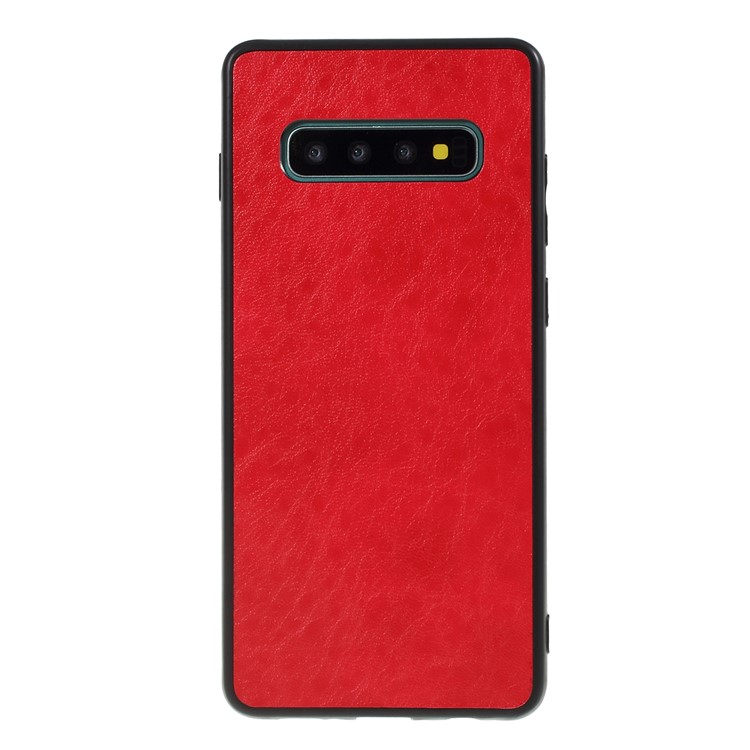 

Сумасшедшая Лошадь С Кожаным Покрытием ПК + ТПУ Задняя Крышка Для Samsung Galaxy S10 - Красный, Galaxy S10