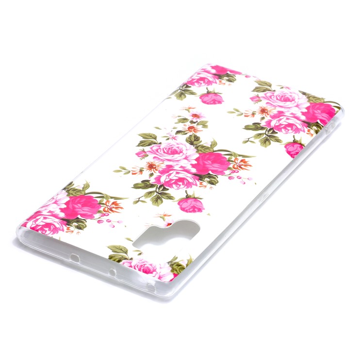 Stampa Motivi Noctilucenti IMD TPU Cover Cover Telef Shell Per Samsung Galaxy Note 10 Plus/Note 10 Plus 5G - Fiori Vividi