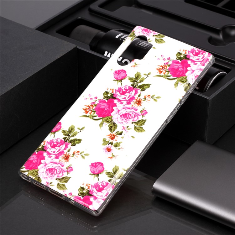 Stampa Motivi Noctilucenti IMD TPU Cover Cover Telef Shell Per Samsung Galaxy Note 10 Plus/Note 10 Plus 5G - Fiori Vividi