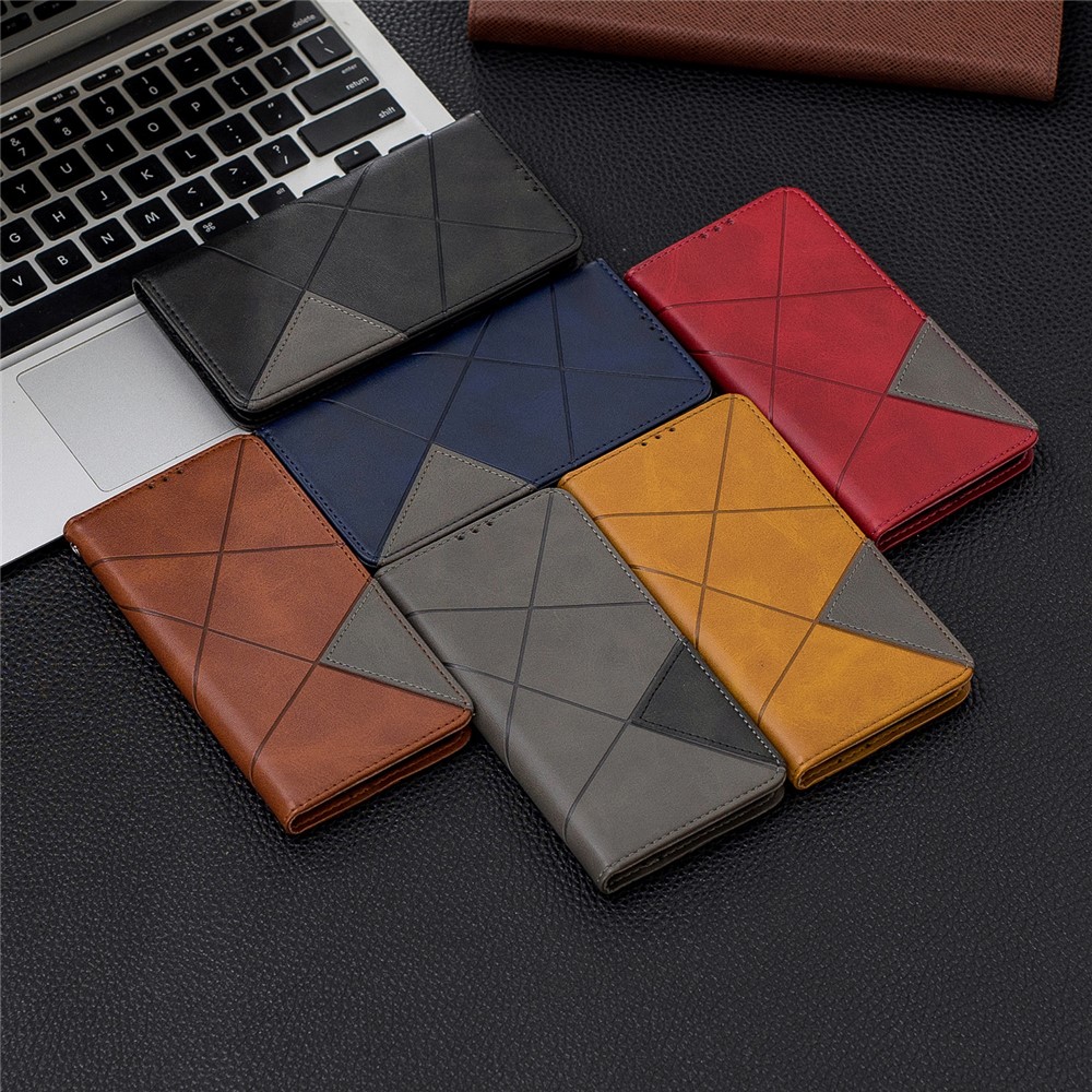 Geometric Pattern Leather Phone Casing for Samsung Galaxy A40 - Black-10