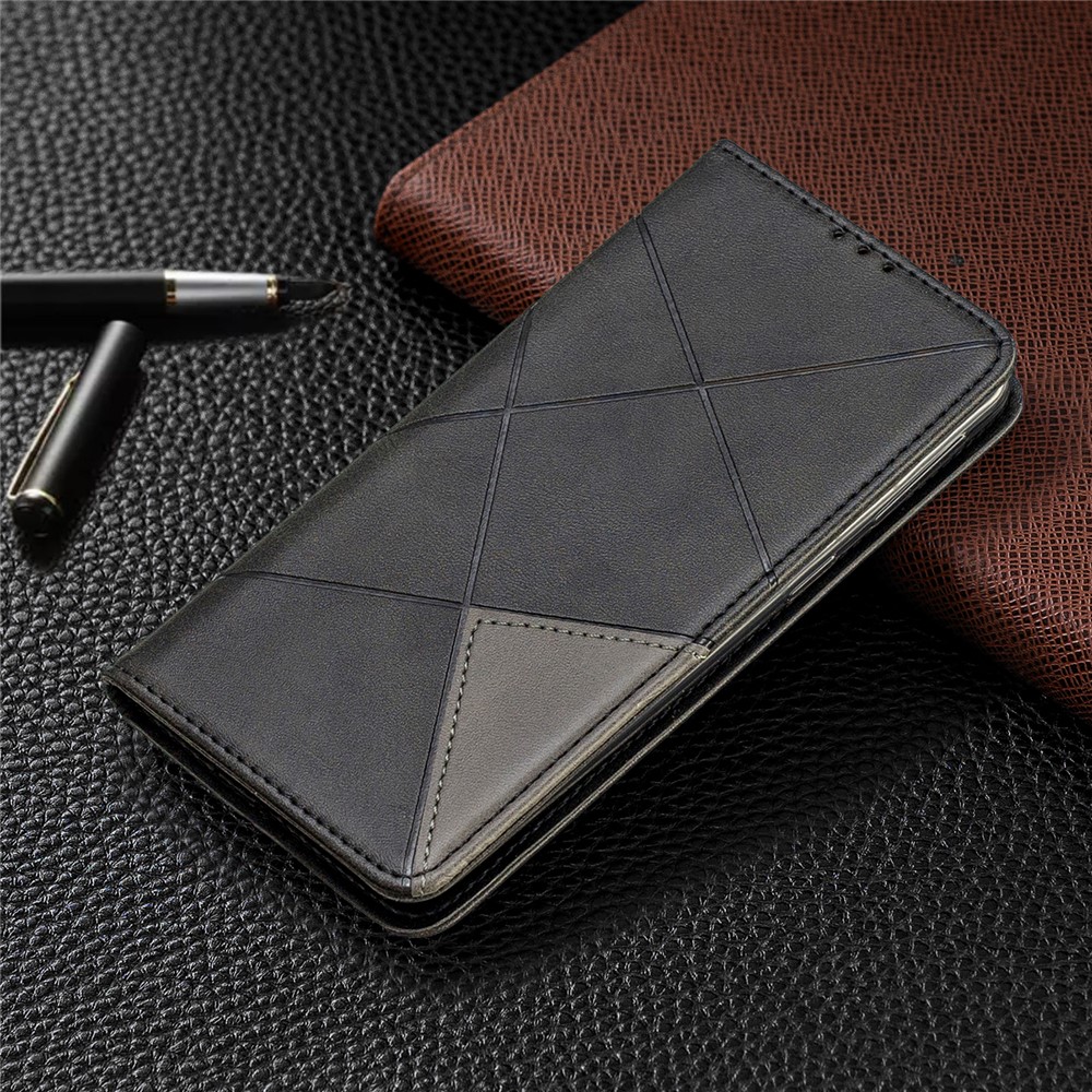 Geometric Pattern Leather Phone Casing for Samsung Galaxy A40 - Black-8