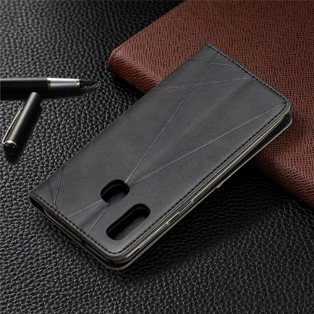 Geometric Pattern Leather Phone Casing for Samsung Galaxy A40 - Black-9