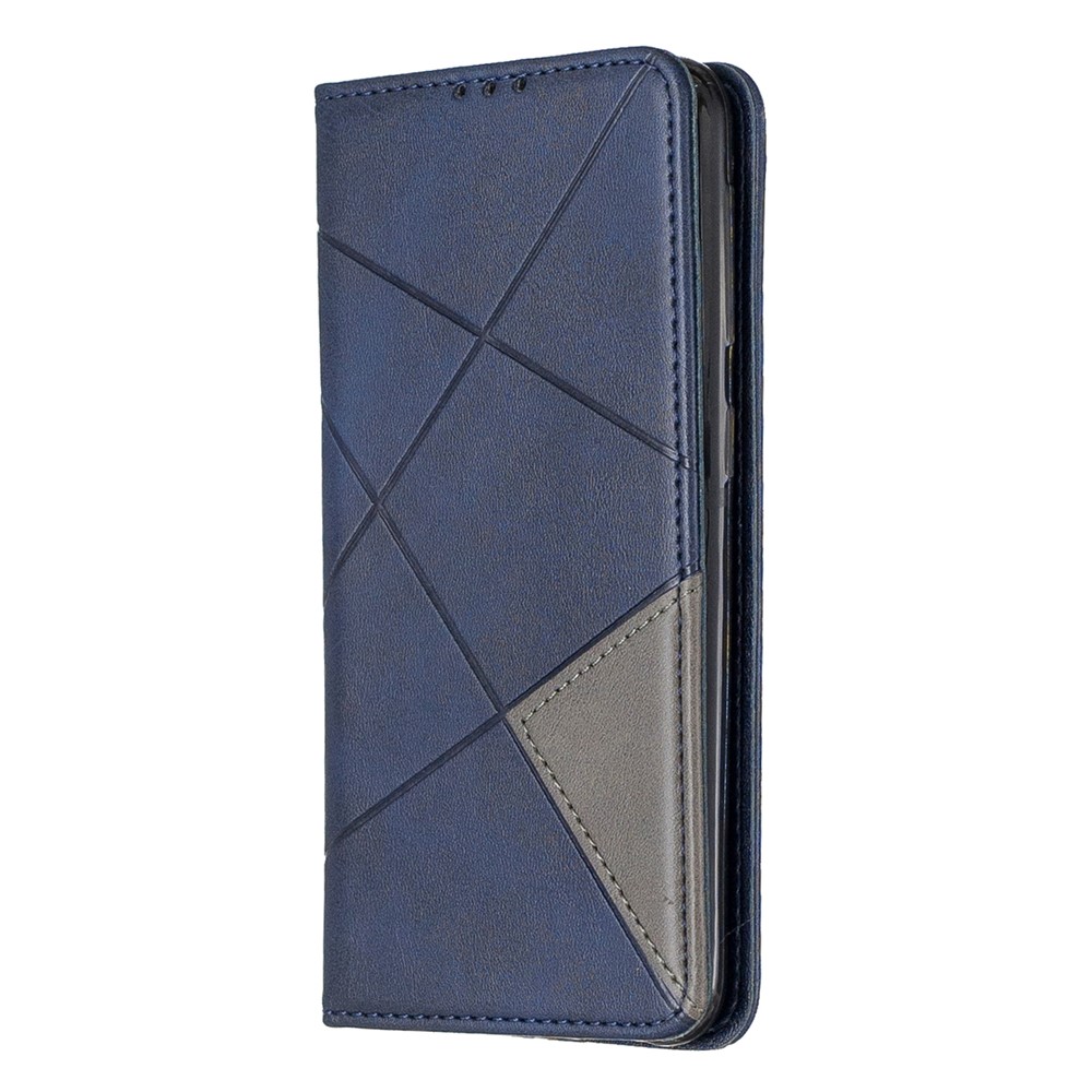 Geometric Pattern Card Slots Leather Case for Samsung Galaxy A20e/A10e - Blue-2