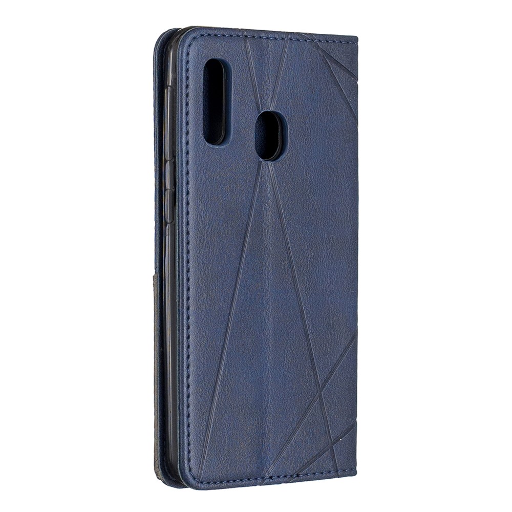 Geometric Pattern Card Slots Leather Case for Samsung Galaxy A20e/A10e - Blue-3