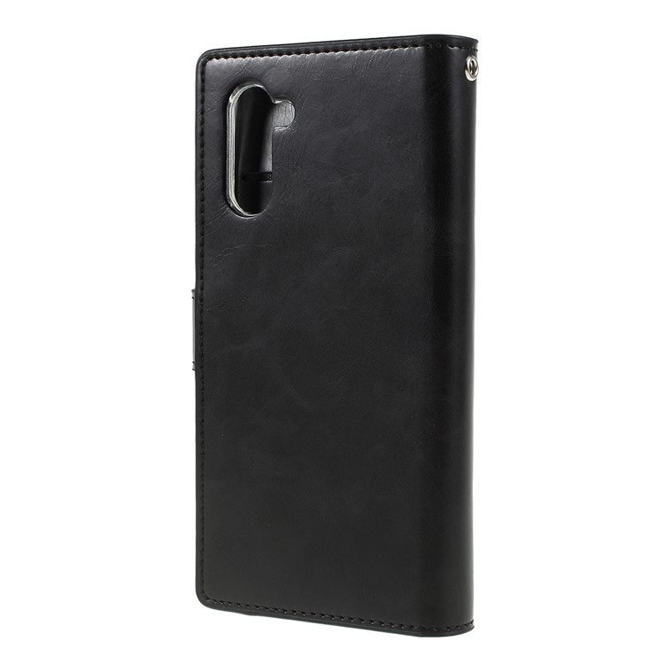MERCURY GOOSPERY Mansoor Estilo Carteira PU Couro Cobrindo Para Samsung Galaxy Note 10 - Preto-2
