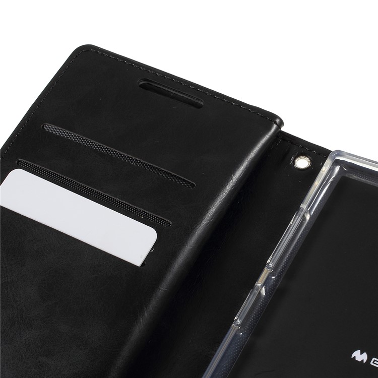MERCURY GOOSPERY Mansoor Estilo Carteira PU Couro Cobrindo Para Samsung Galaxy Note 10 - Preto-8
