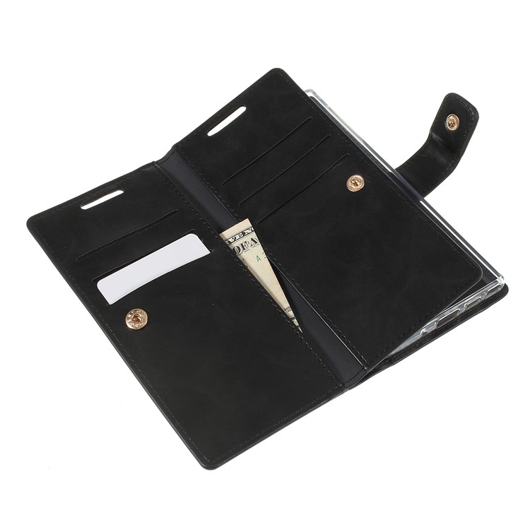 MERCURY GOOSPERY Mansoor Estilo Carteira PU Couro Cobrindo Para Samsung Galaxy Note 10 - Preto-9