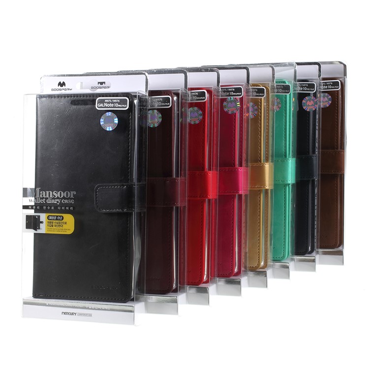 Capa De Couro MERCURY GOOSPERY Mansoor Para Samsung Galaxy Note 10 Plus - Preto-8