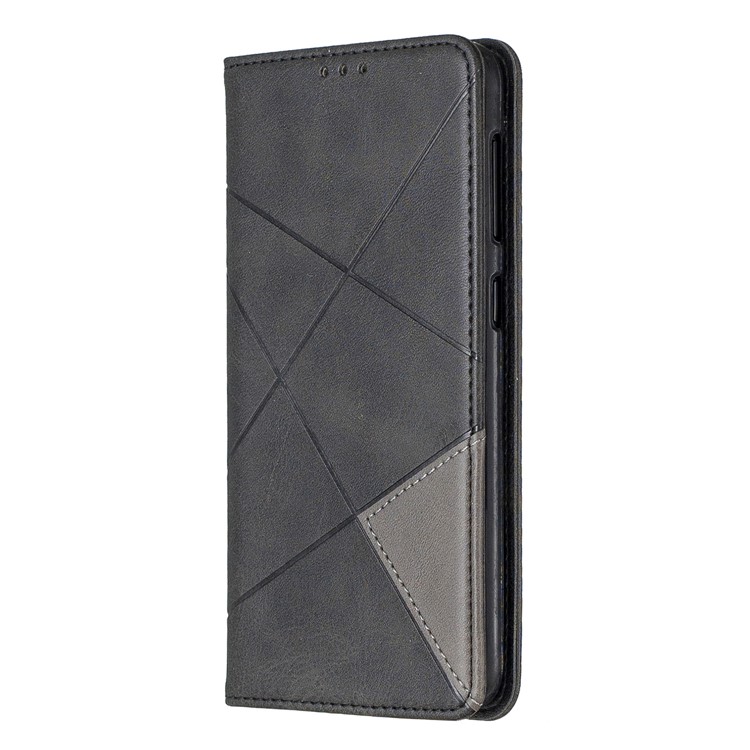 Geometric Pattern Auto-absorbed Card Holder PU Leather Phone Shell for Samsung Galaxy M10/A10 - Black-7